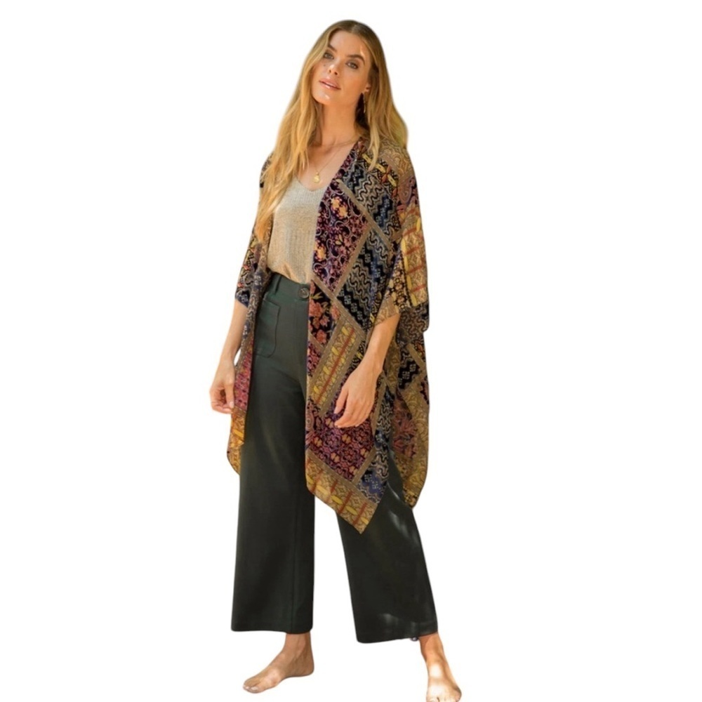 🌺MYSTREE BURNOUT VELVET KIMONO